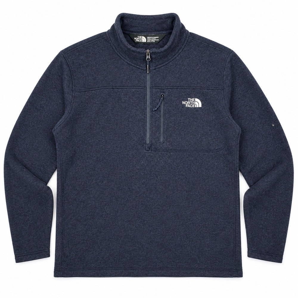 The North Face Mens XXL Navy Blue Sweater Fleece 1/4 Zip Pullover Chest Pocket